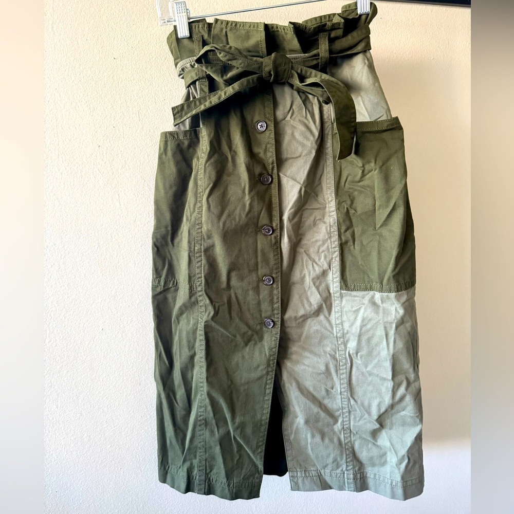 Banana republic, olive patchwork skirt